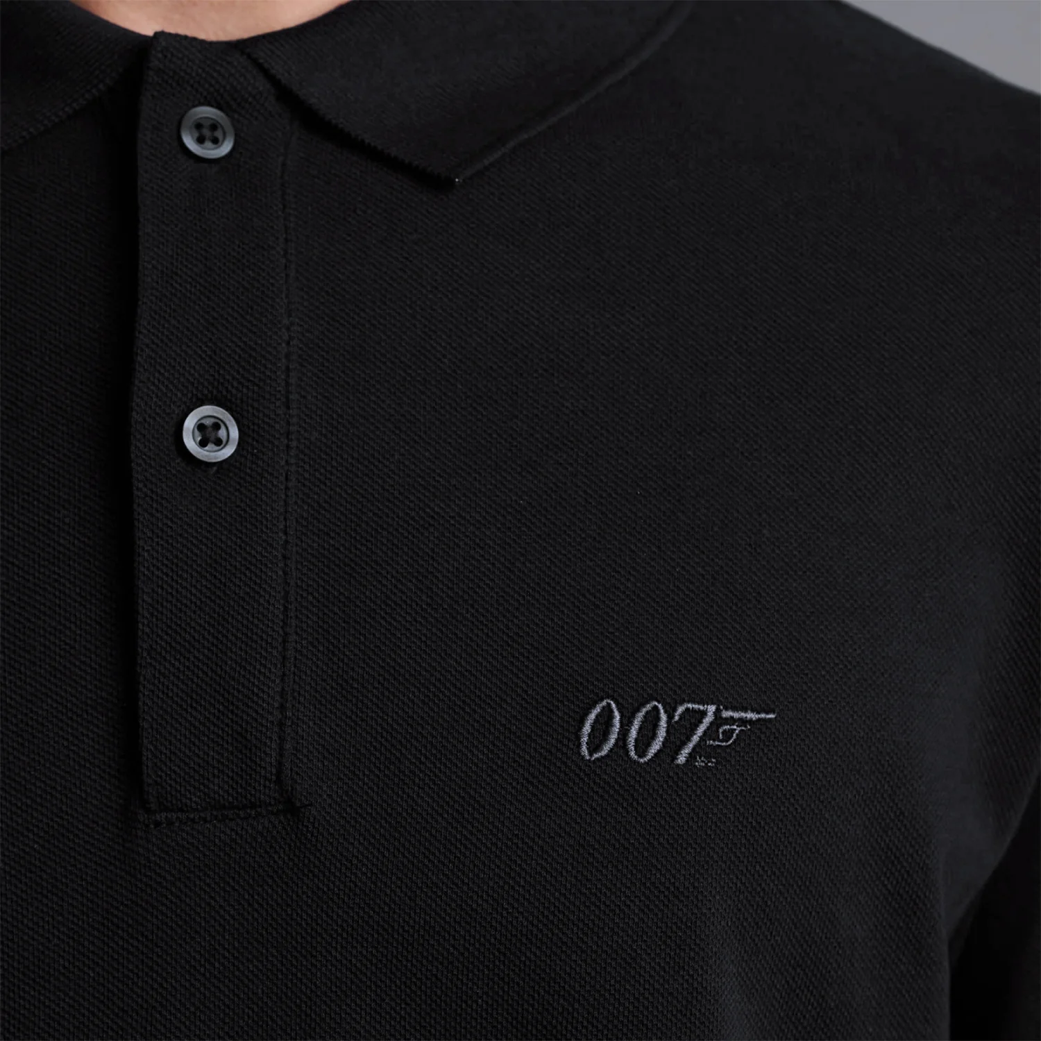 James Bond 007 Embroidered Cotton Polo Shirt - Black Edition - Image 2
