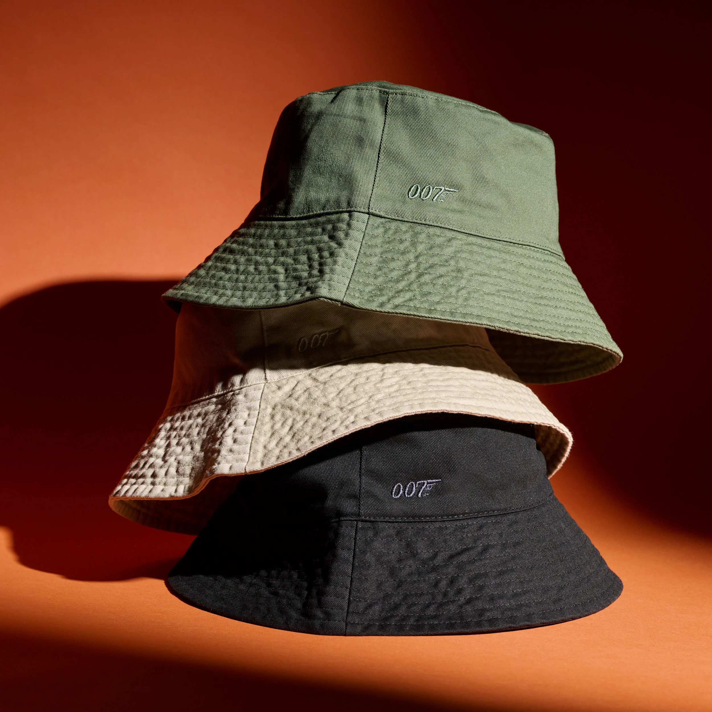 James Bond 007 Embroidered Cotton Twill Bucket Hat - Olive Edition - Image 2