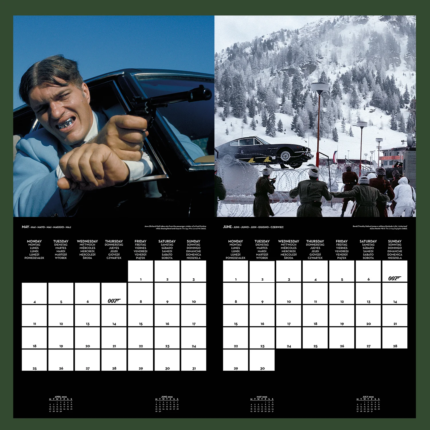 James Bond 2026 Wall Calendar (Outlet Item) - Image 2