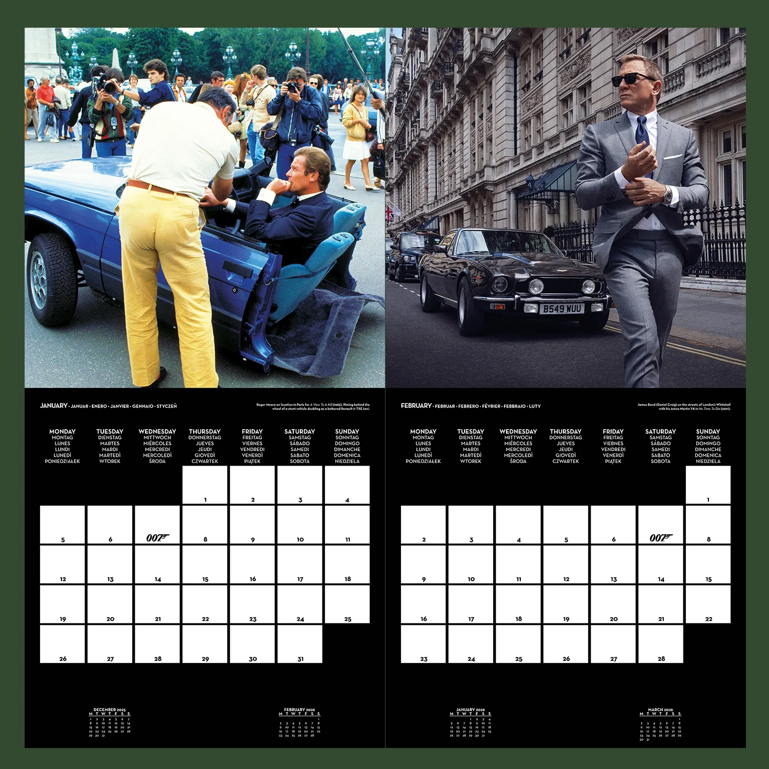 James Bond 2026 Wall Calendar (Outlet Item) - Image 4