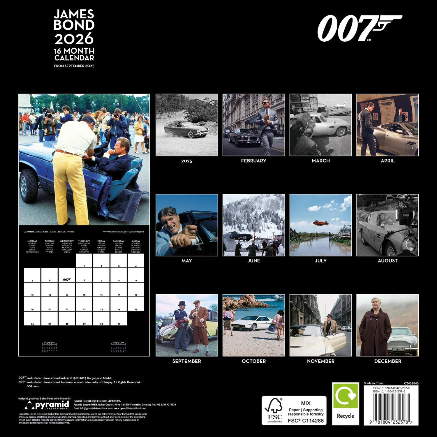 James Bond 2026 Wall Calendar (Outlet Item) - Image 8