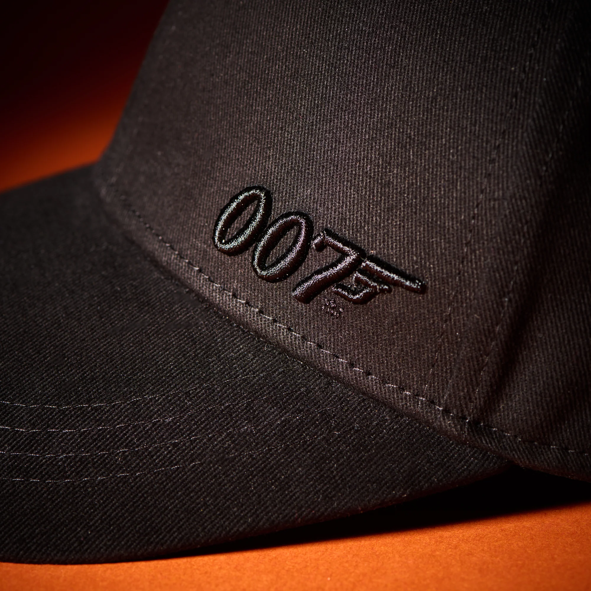James Bond 3D 007 Embroidered Baseball Cap - Black On Black - Image 3