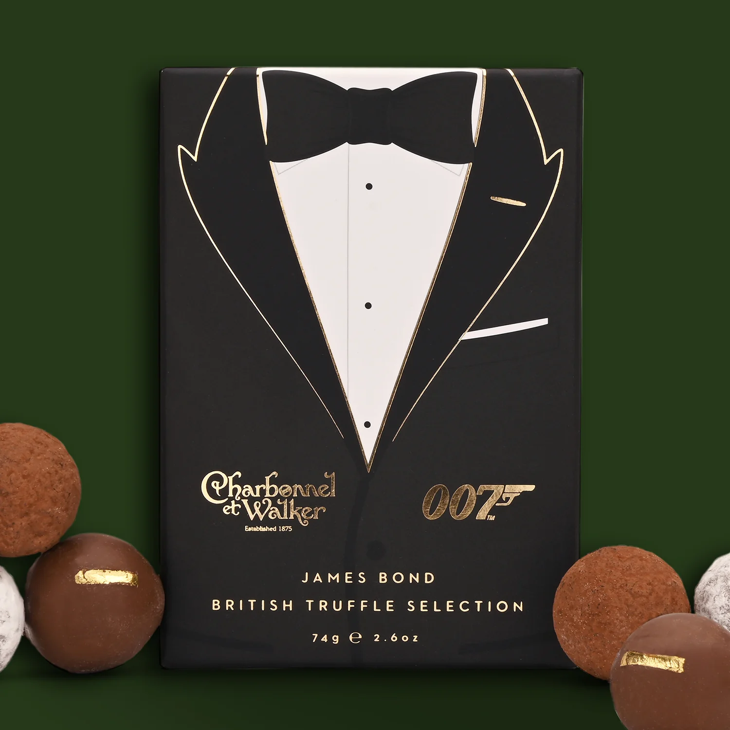 James Bond Black Tie Truffle Box - By Charbonnel et Walker (74g) - Image 3
