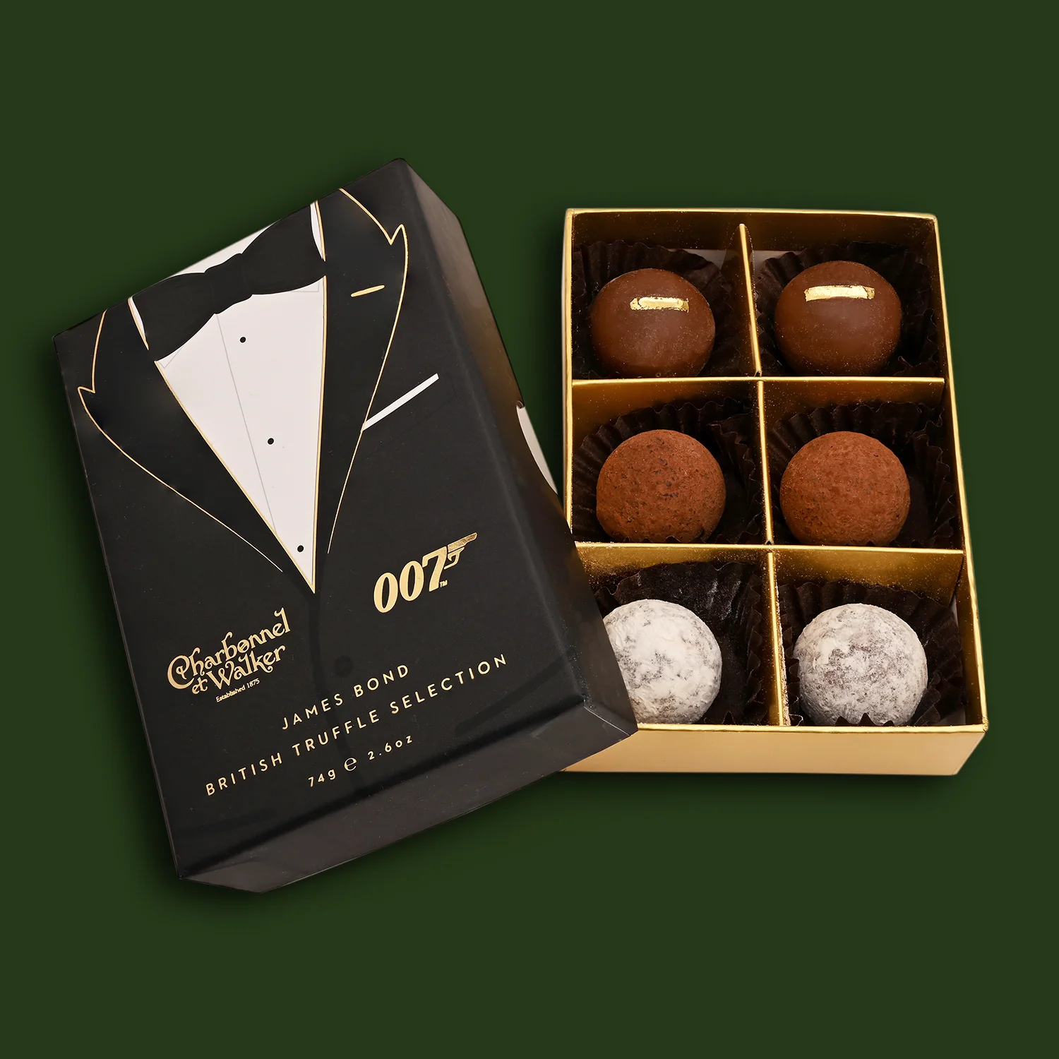 James Bond Black Tie Truffle Box - By Charbonnel et Walker (74g) - Image 4