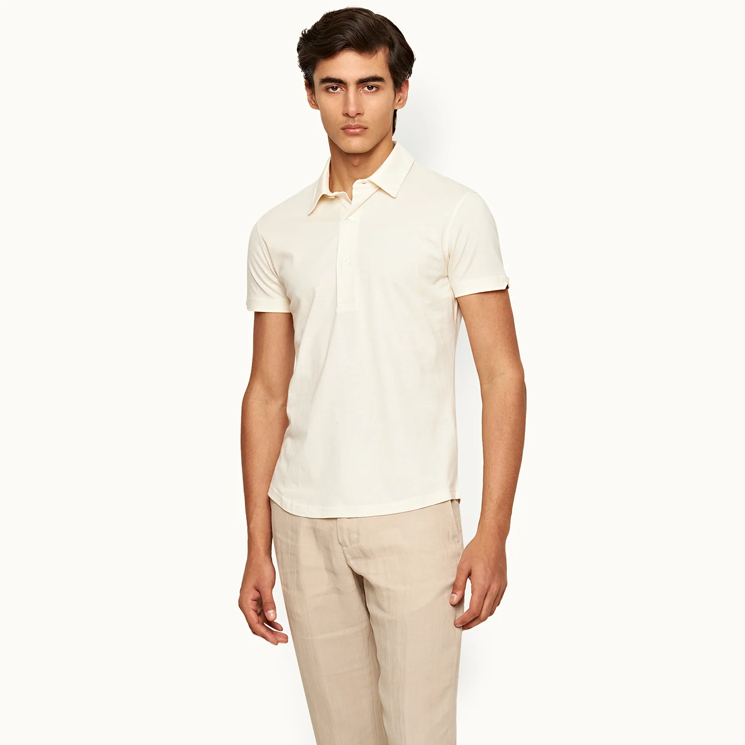 James Bond Cream Cotton Silk Polo Shirt - By Orlebar Brown - Image 2