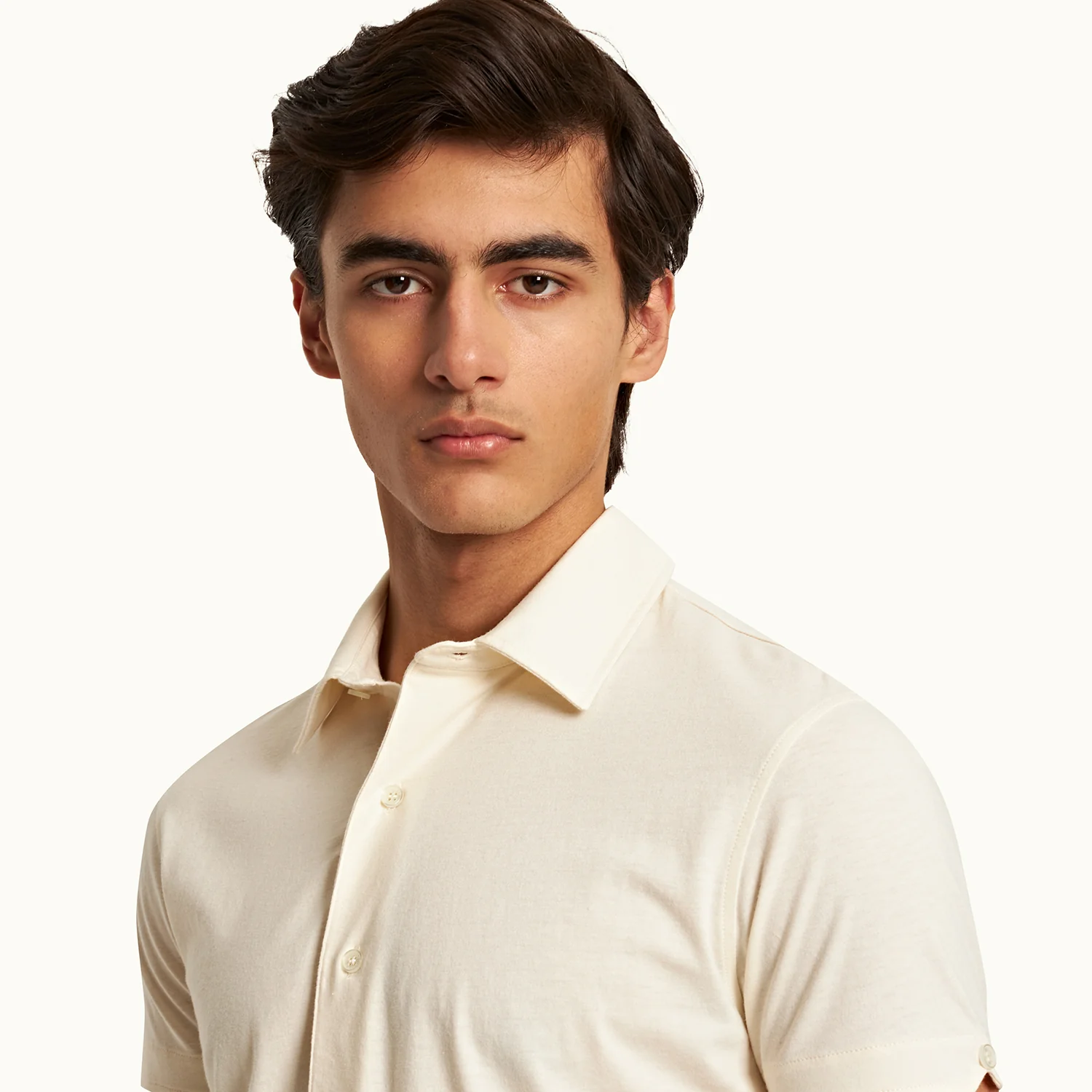 James Bond Cream Cotton Silk Polo Shirt - By Orlebar Brown - Image 3