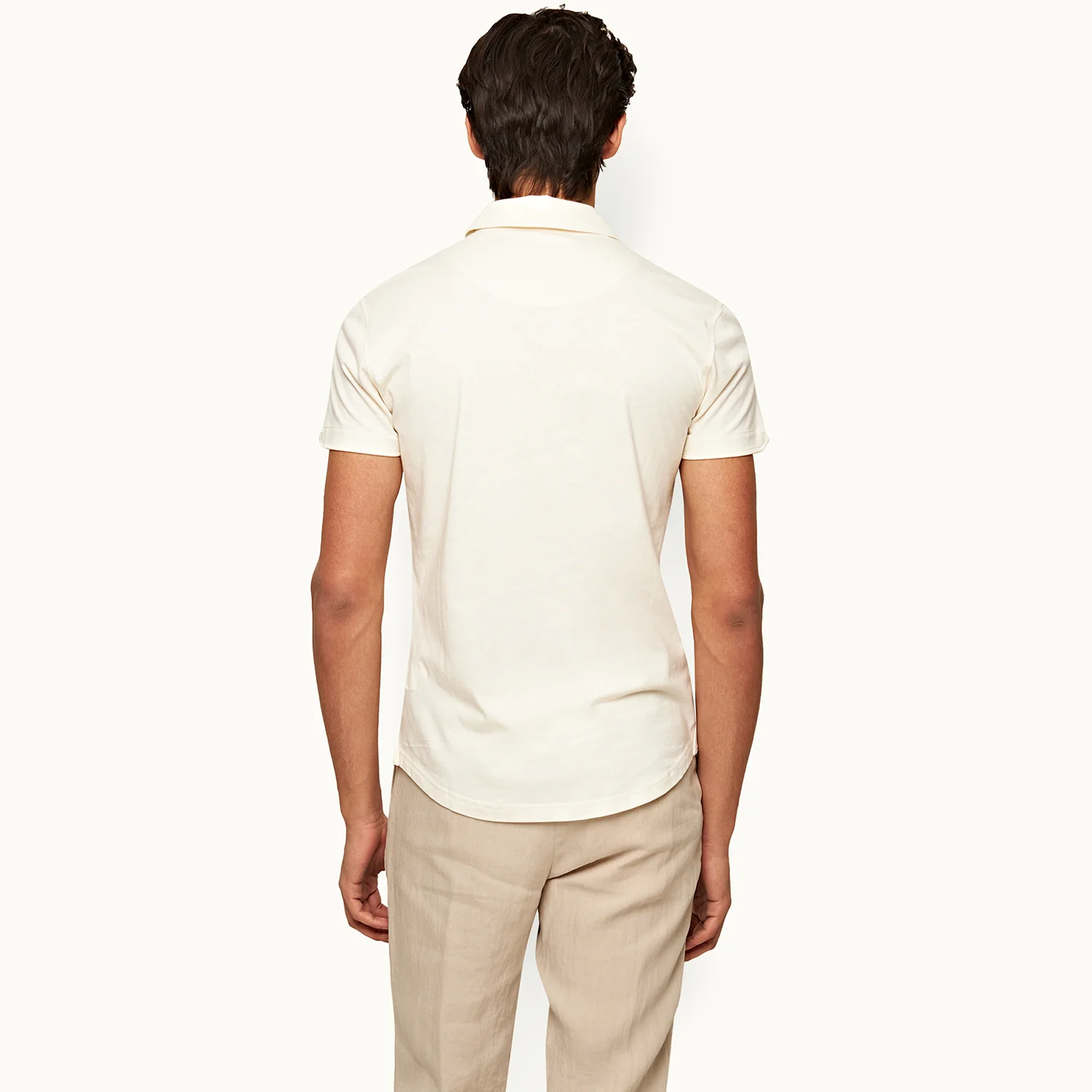 James Bond Cream Cotton Silk Polo Shirt - By Orlebar Brown - Image 4