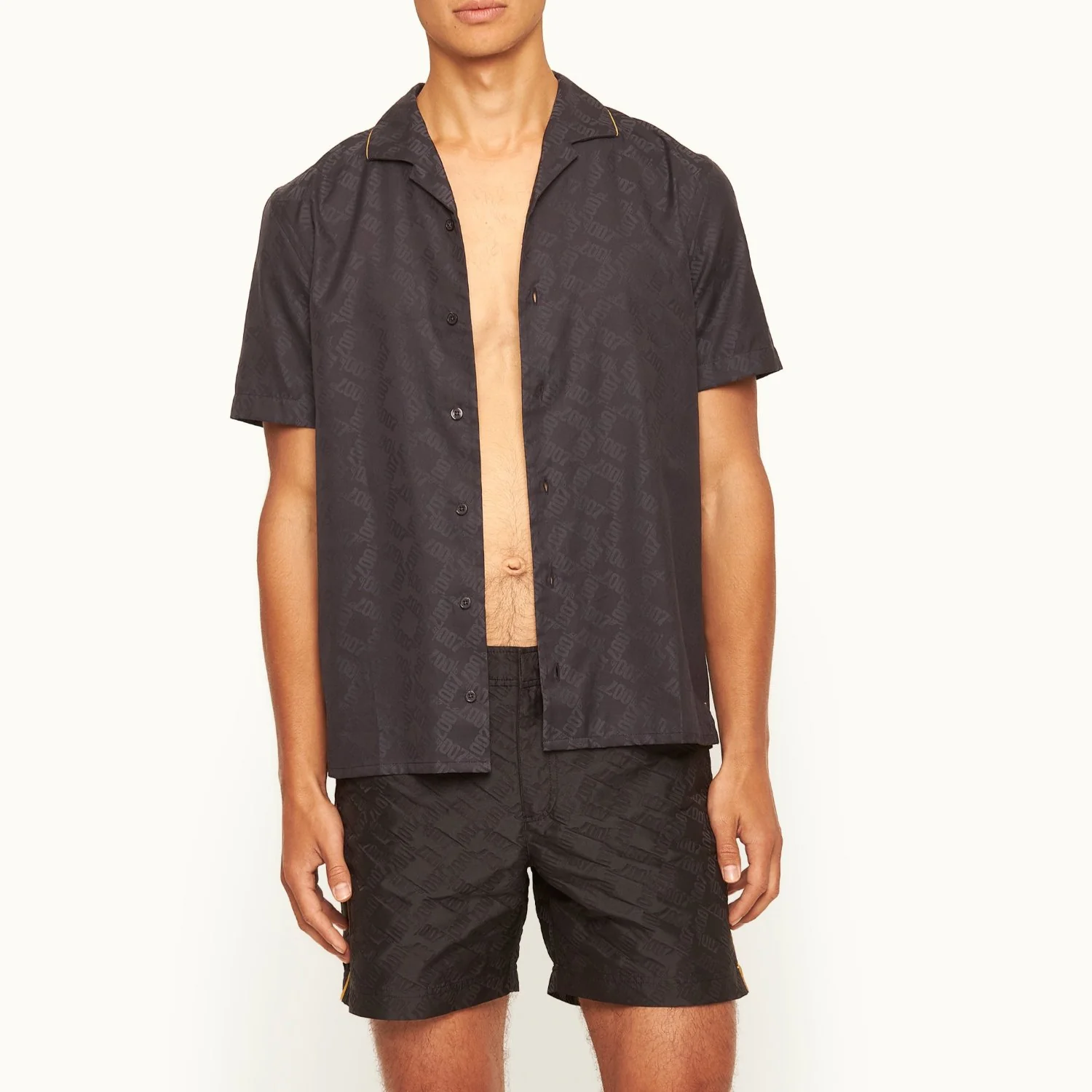 James Bond Gold Trim Jacquard Shirt - By Orlebar Brown - Image 8