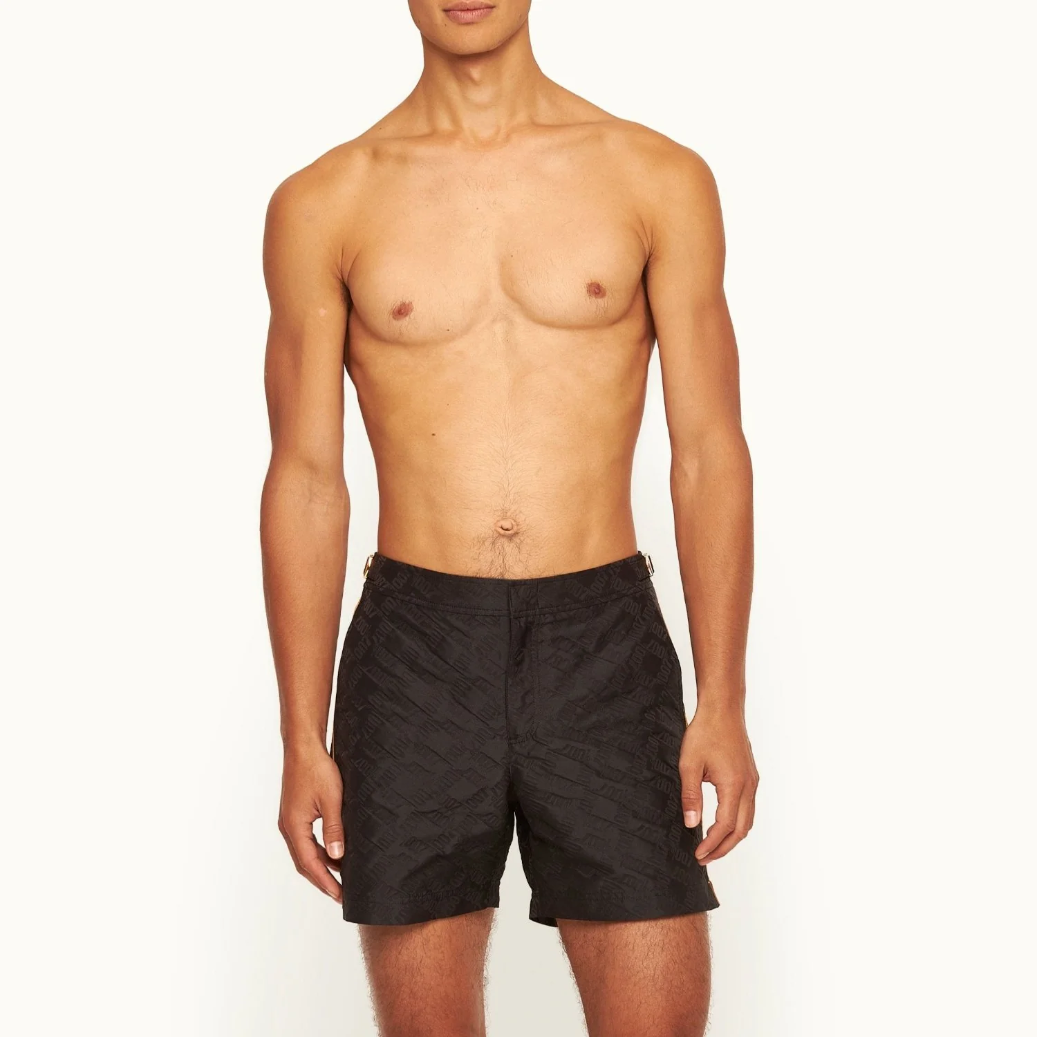 James Bond Gold Trim Jacquard Swim Shorts - By Orlebar Brown - Image 8