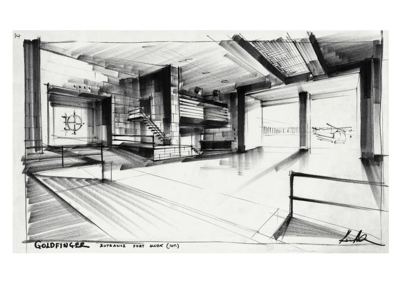 James Bond Ken Adam Goldfinger Art Print Set - Numbered Edition (Unframed) - Image 8