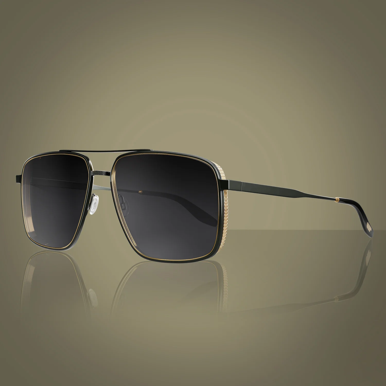 James Bond Scaramanga Sunglasses - Black Satin / Gold Edition - By Barton Perreira (Pre-order) - Image 3