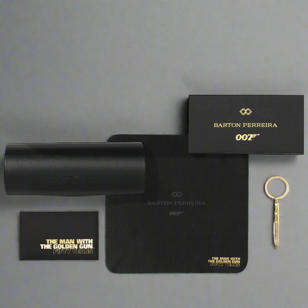 James Bond Scaramanga Sunglasses - Black Satin / Gold Edition - By Barton Perreira (Pre-order) - Image 4