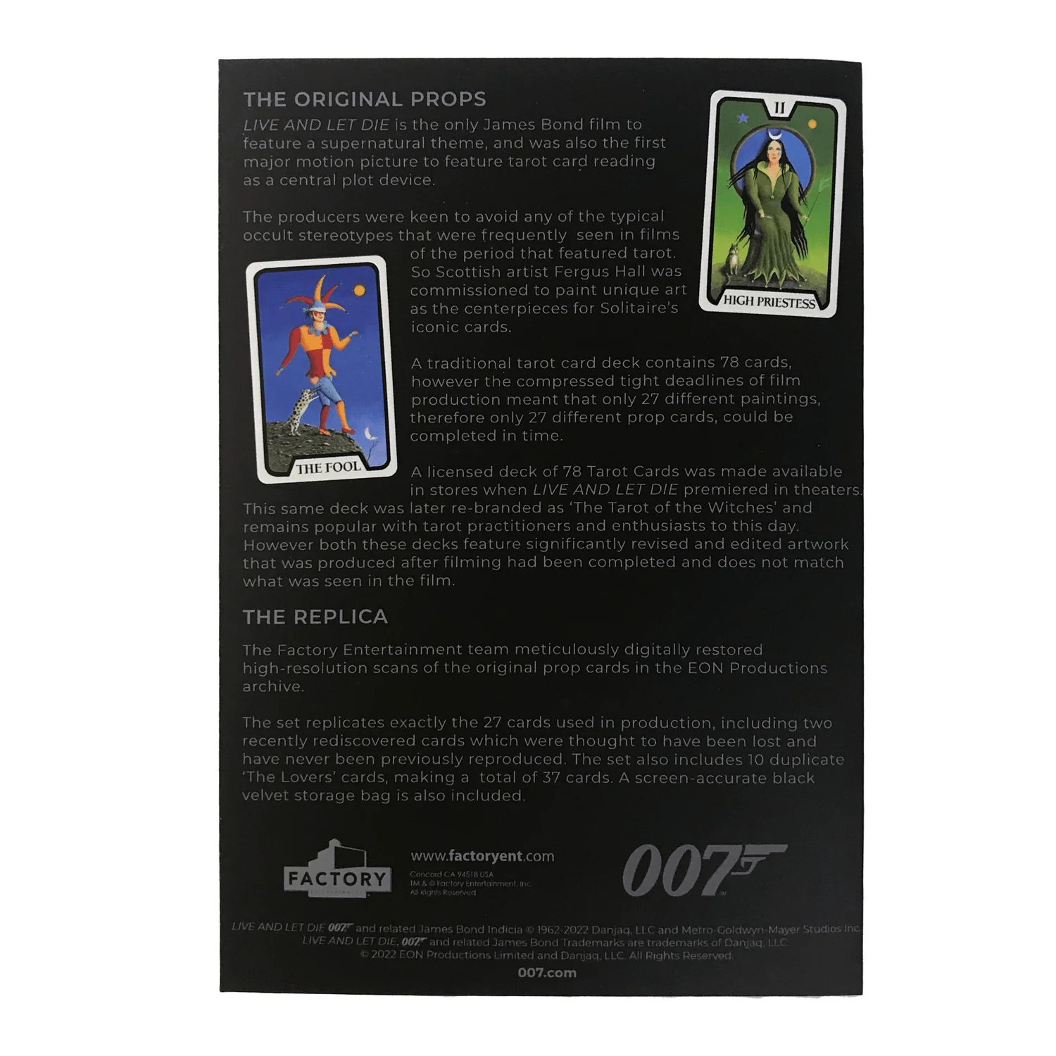 James Bond Tarot Cards Prop Replica - Live And Let Die Numbered Edition - Image 9