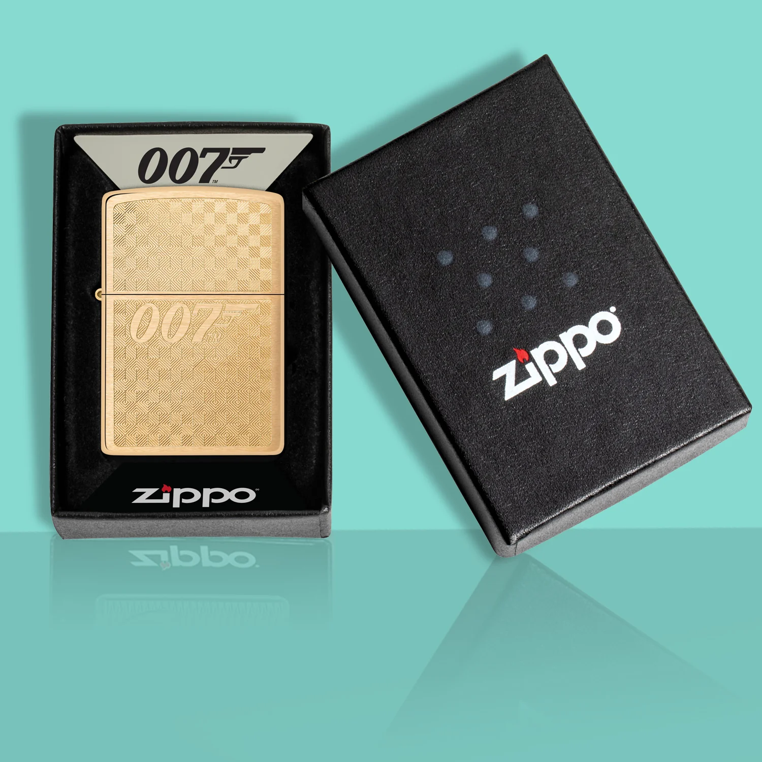 James Bond Zippo Lighter - Brass Checkerboard Edition - Image 3