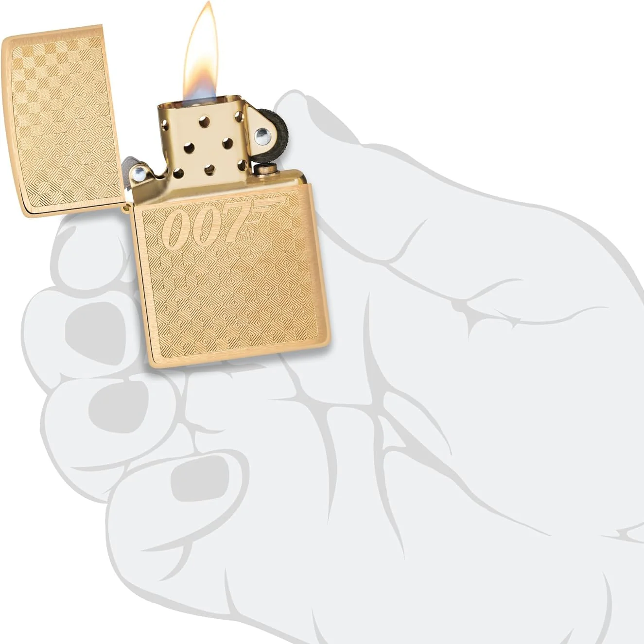 James Bond Zippo Lighter - Brass Checkerboard Edition - Image 4