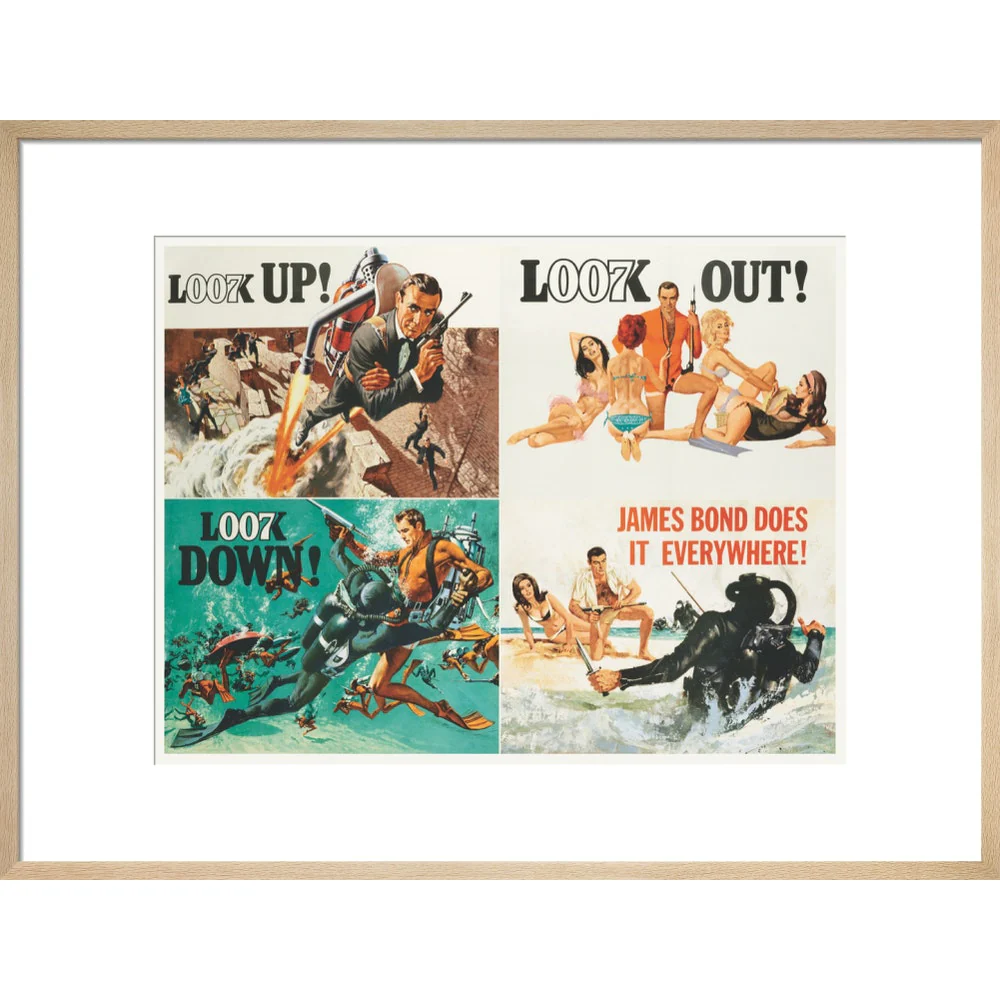 James Bond Thunderball Four-piece Framed Art Print - By King & McGaw - Image 13