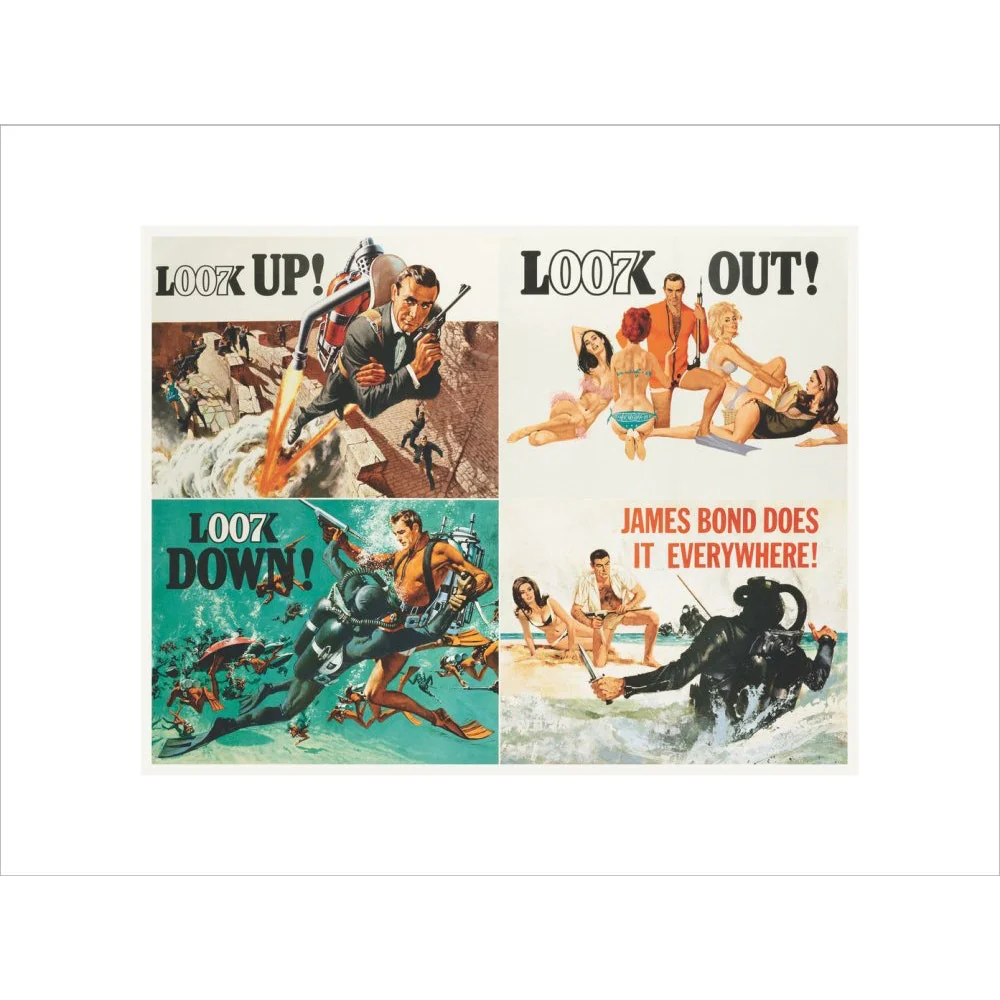 James Bond Thunderball Four-piece Framed Art Print - By King & McGaw - Image 14