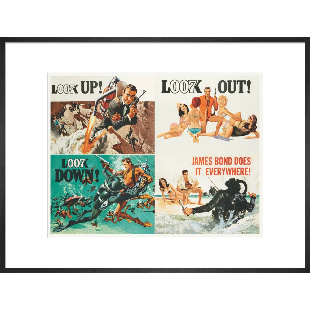 James Bond Thunderball Four-piece Framed Art Print - By King & McGaw - Image 15