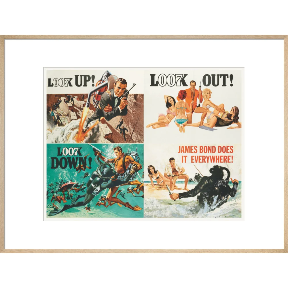 James Bond Thunderball Four-piece Framed Art Print - By King & McGaw - Image 17