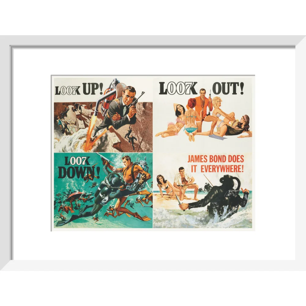 James Bond Thunderball Four-piece Framed Art Print - By King & McGaw - Image 4
