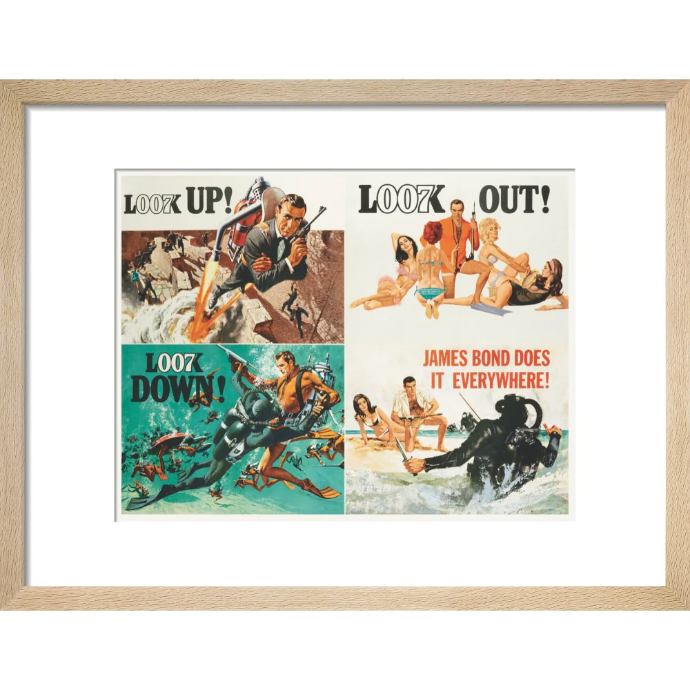 James Bond Thunderball Four-piece Framed Art Print - By King & McGaw - Image 5