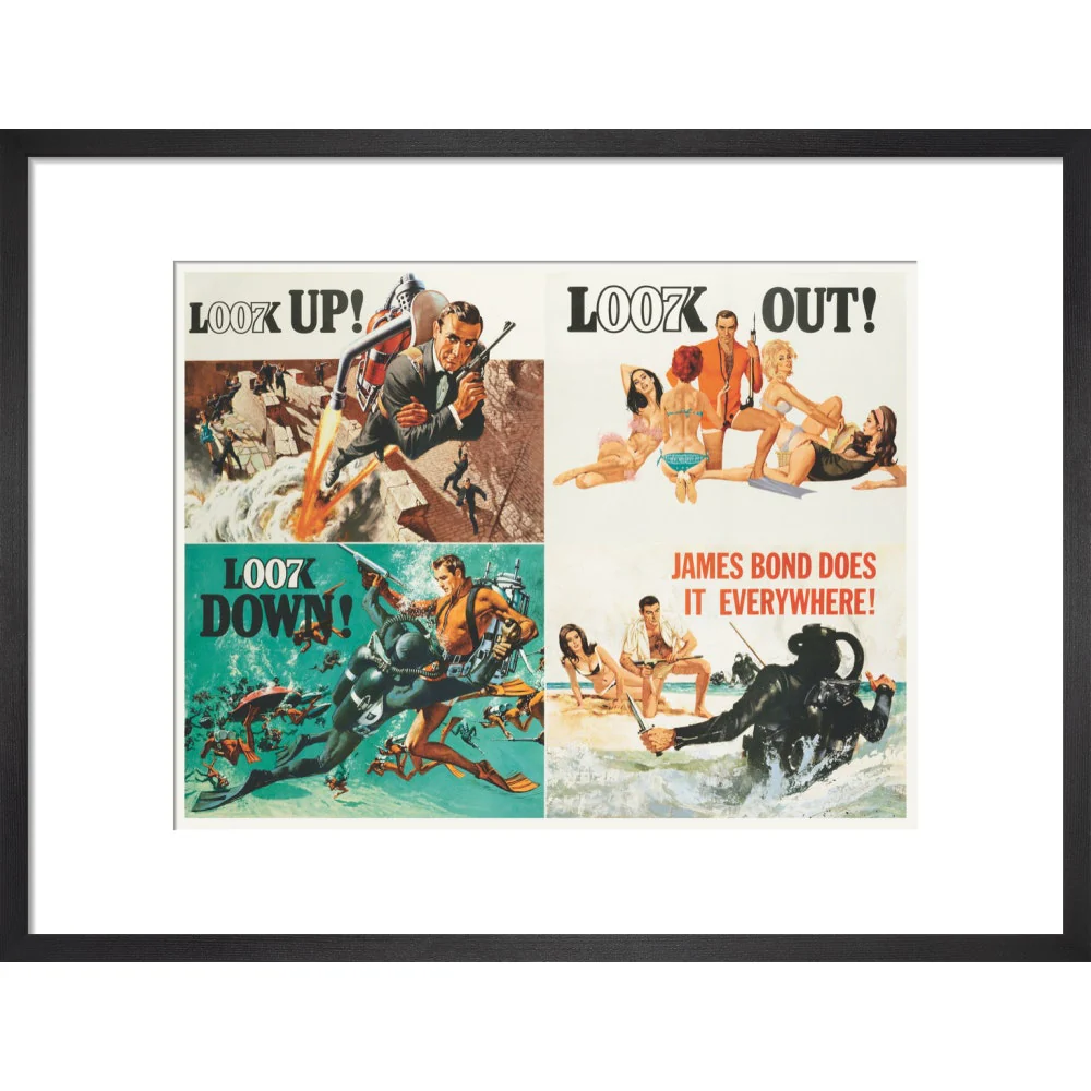 James Bond Thunderball Four-piece Framed Art Print - By King & McGaw - Image 7