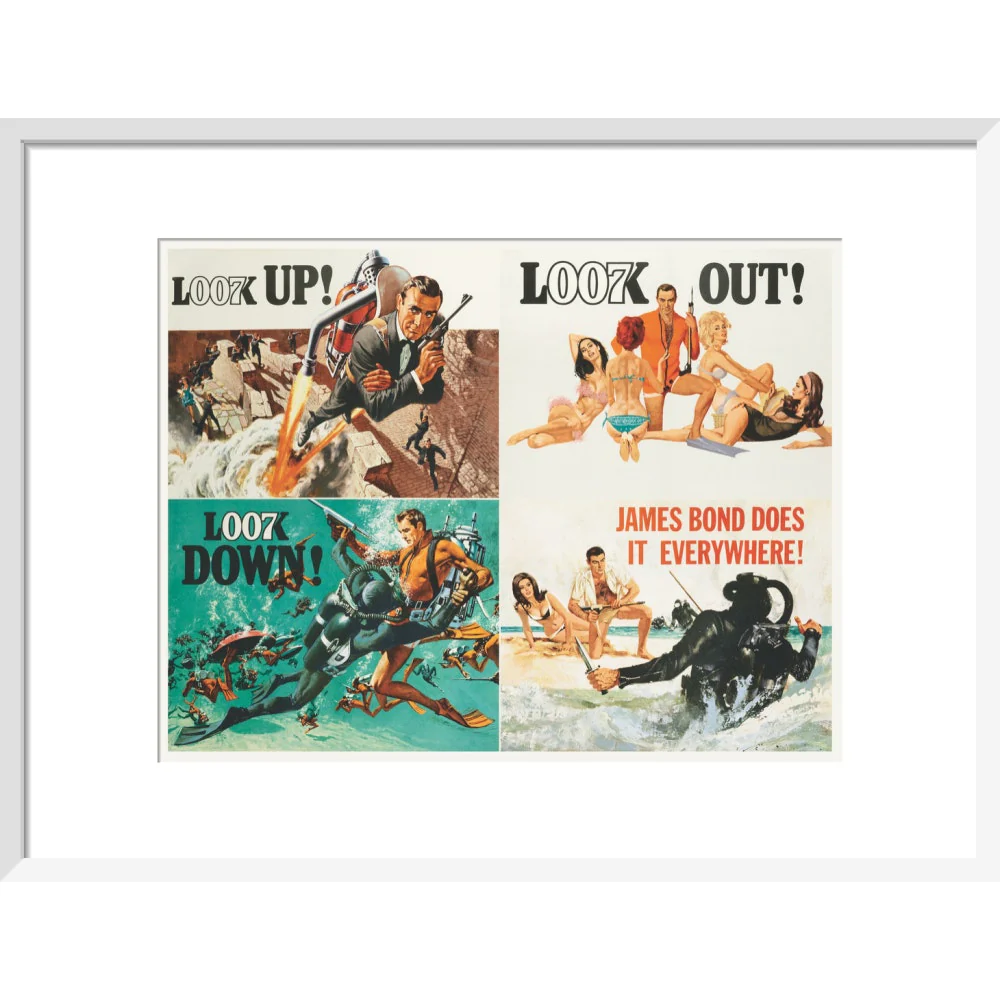 James Bond Thunderball Four-piece Framed Art Print - By King & McGaw - Image 8